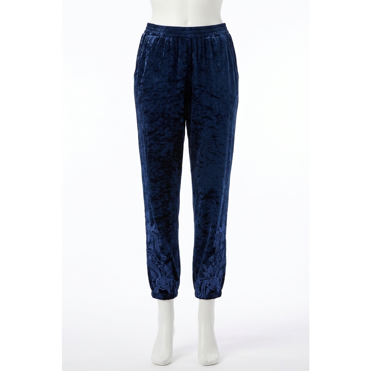 New Johnny Was Carmel Crushed Velvet Jogger In Manhattan Blue